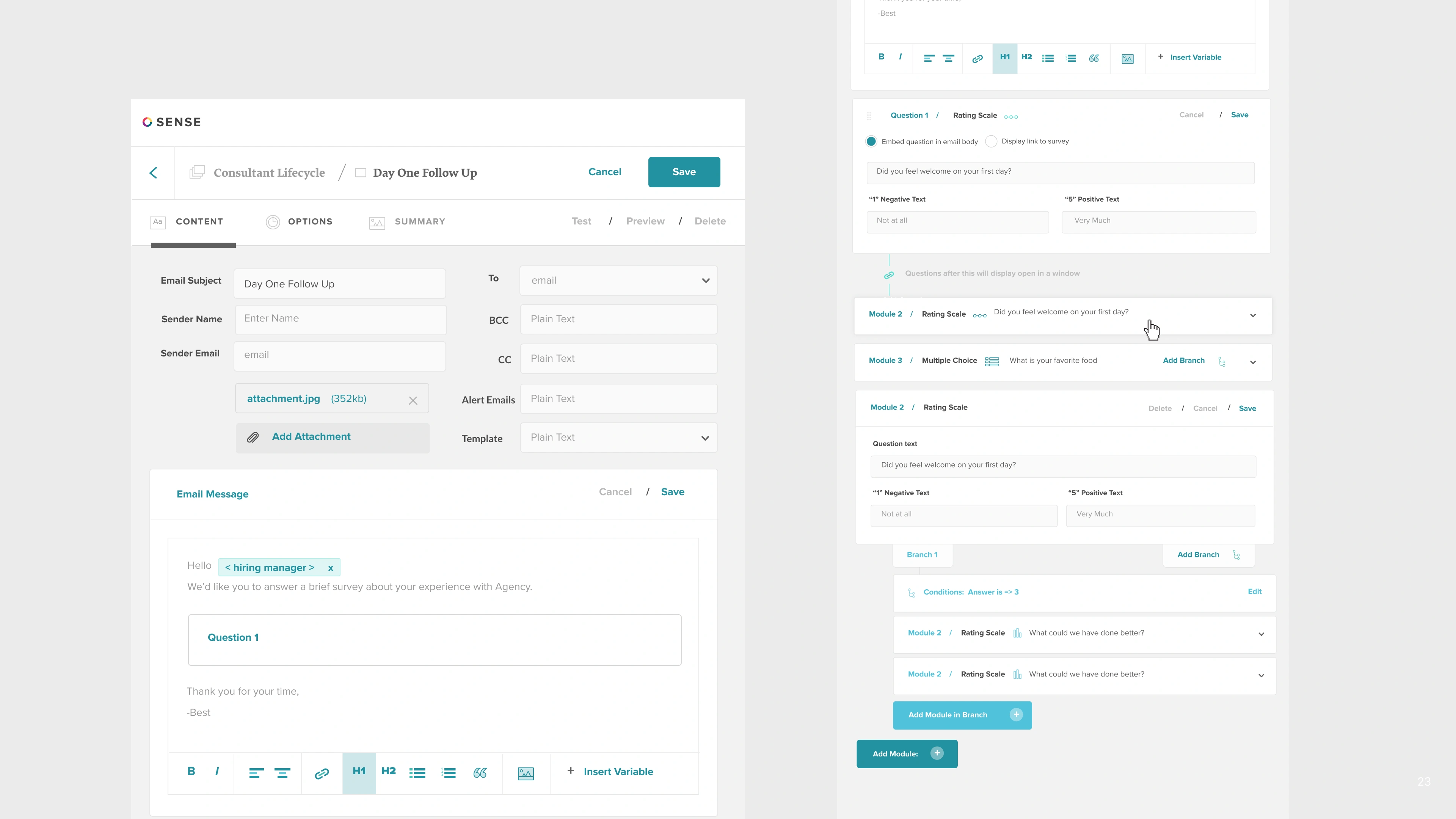 Sense event editor